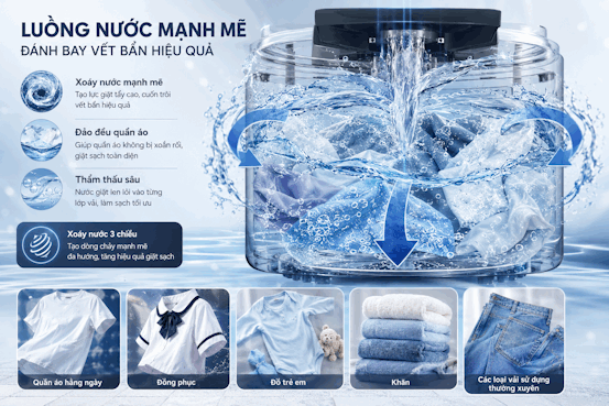 Công nghệ Water Bazooka và hệ thống Active Foam